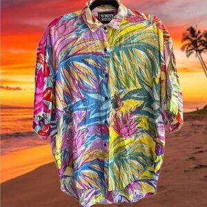 Vintage 80s Abstract Colorful Blouse by White Stone